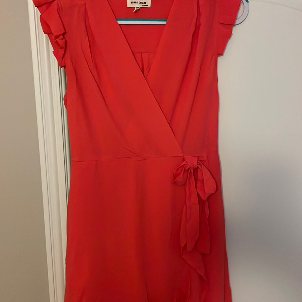 EUC Coral/Bright Pink Monteau Dress